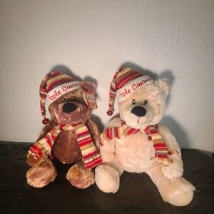 Dan Dee Apple Cinnamon Holiday Teddy Bears Set of 2